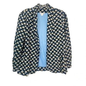 Xhilaration Printed Geometric Pattern Open Blazer with Pockets